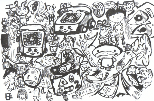 Коллаж рисунок карандашом