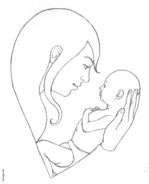 Рисунок мамы для срисовки