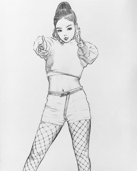 Дженни Блэк Пинк для срисовки
