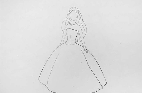 Платье рисунок карандашом