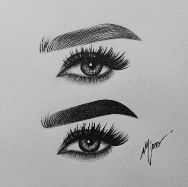 Брови девушка карандаш