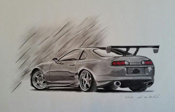 Toyota Supra карандашом