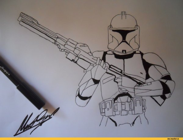 Штурмовик из Звездных войн карандашом