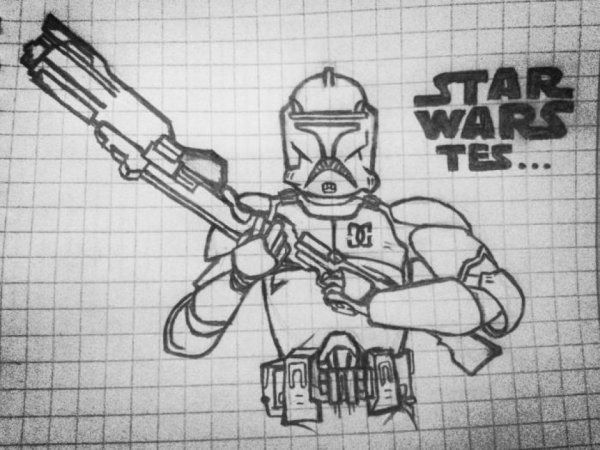 Рисунки по клеточкам Звёздные войны карандашом