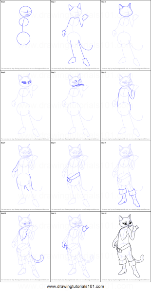 Коты сапогах рисунок