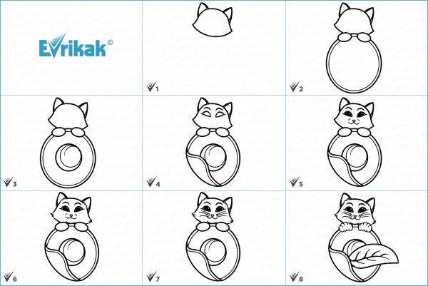 Кот в сапогах легкий рисунок