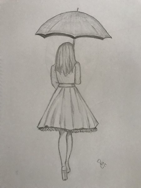 Рисунки карандашом лёгкие девушки