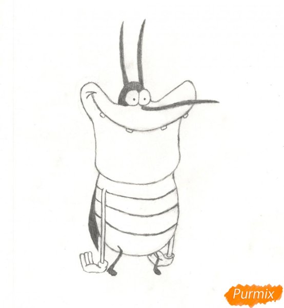 Поэтапное рисование таракана