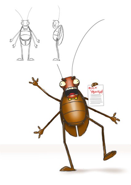 Рисунок таракана пошагово