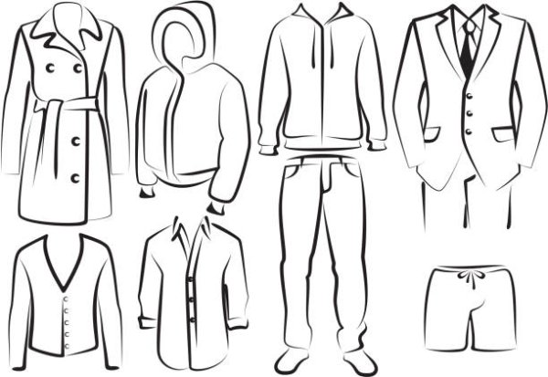 Мужская одежда карандашом легко