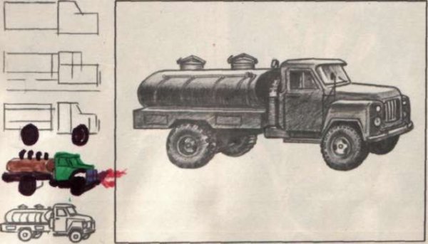 Военный грузовик рисование