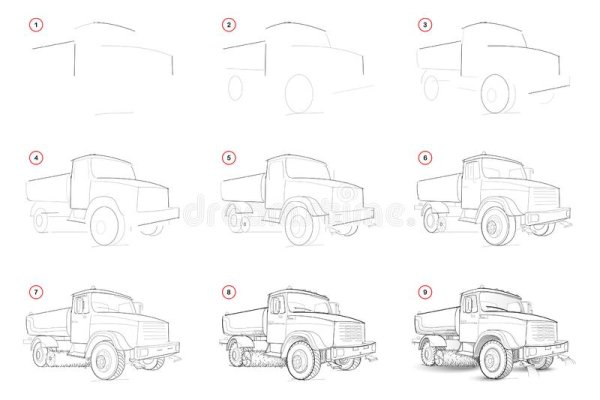 Нарисовать ЗИЛ поэтапно