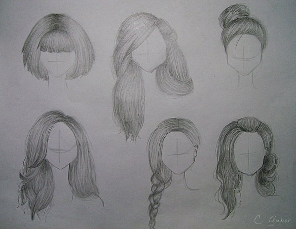 Волосы карандашом для начинающих