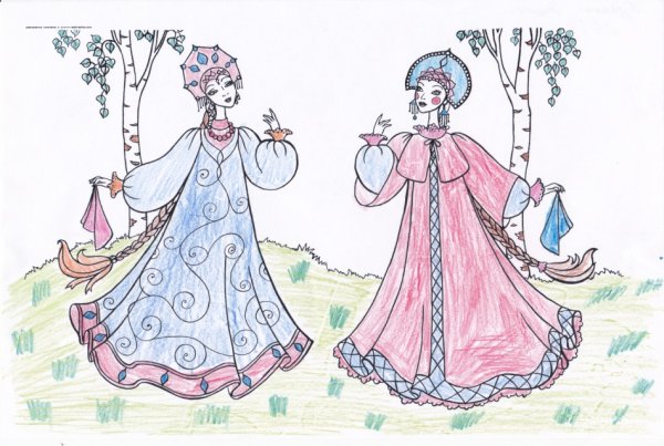 Национальный костюм раскраска