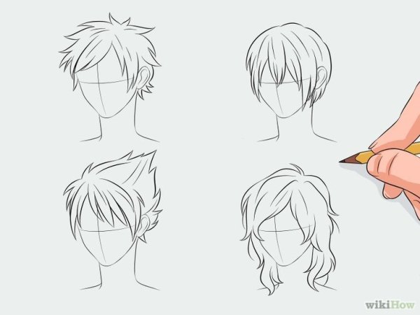 Поэтапное рисование аниме мальчика
