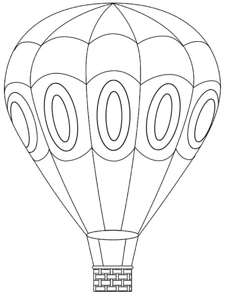 Рисование воздушный шар с корзиной