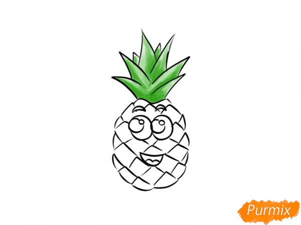 Ананас рисунок легкий