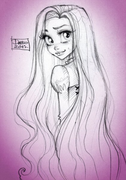 Рисунки для срисовки принцессы