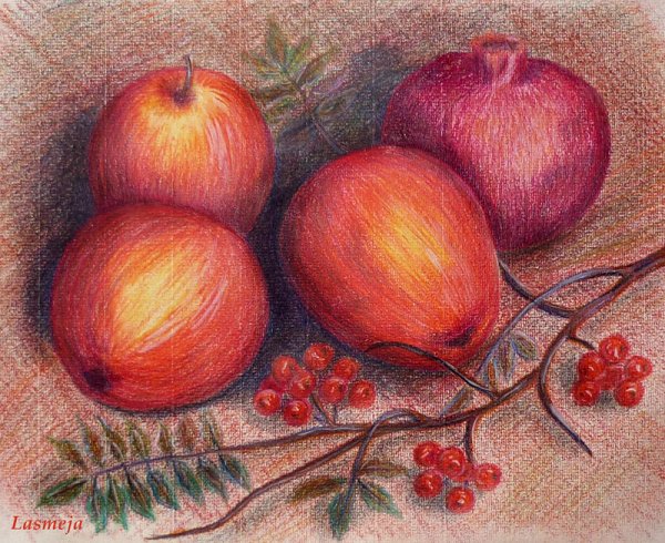 Натюрморт цветными карандашами