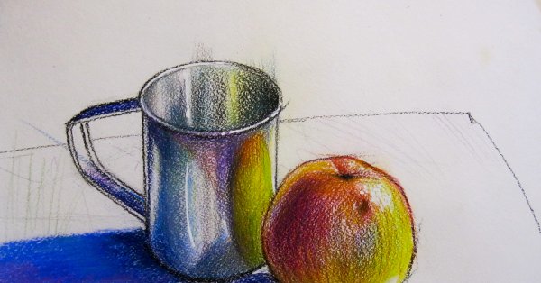 Натюрморт цветными карандашами легкий