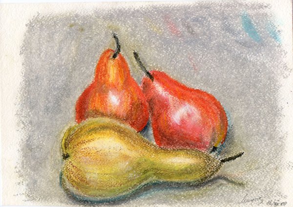 Натюрморт для детей карандашом цветным