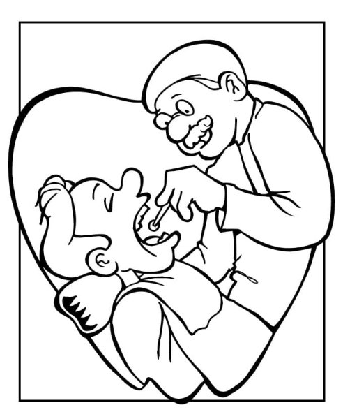 Раскраска стоматолог