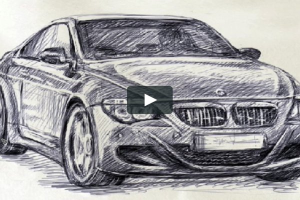 Нарисовать машину карандашом БМВ