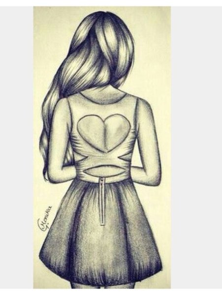 Рисунки карандашом девушки со спины