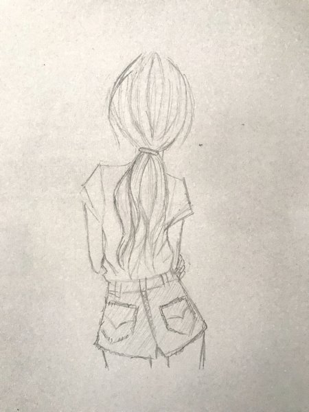 Зарисовки девушек карандашом