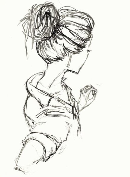Рисунки карандашом девушки со спины
