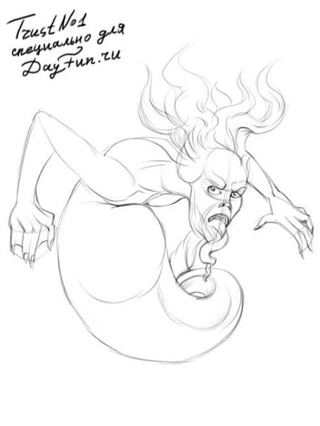 Водяной рисунок для срисовки