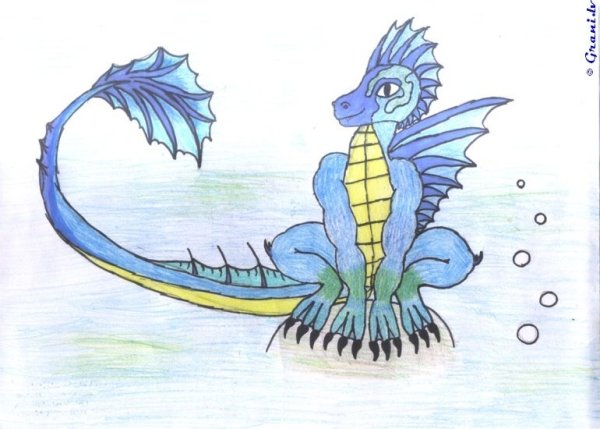 Мультяшный водяной дракон