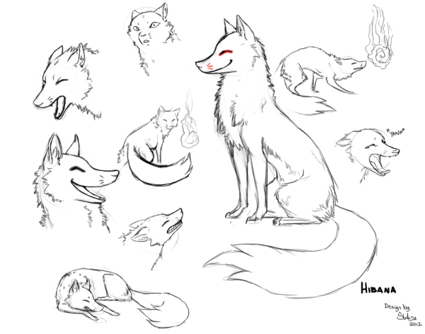 Лёгкие рисунки Кицунэ