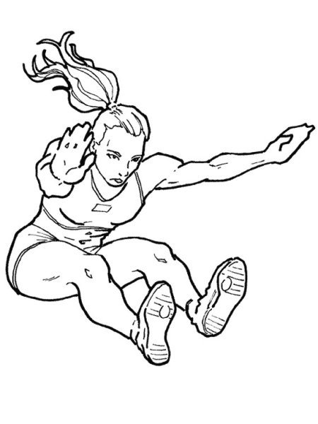 Прыжки в длину раскраска