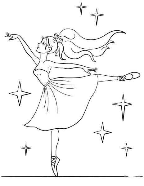 Балерина раскраска для детей