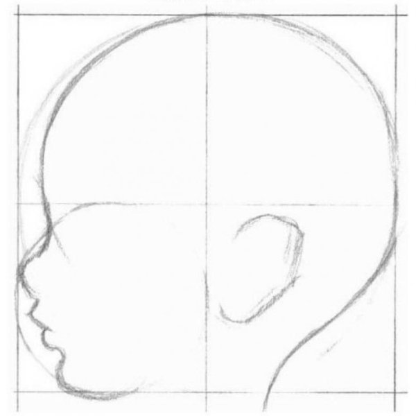 Как нарисовать лицо в профиль поэтапно