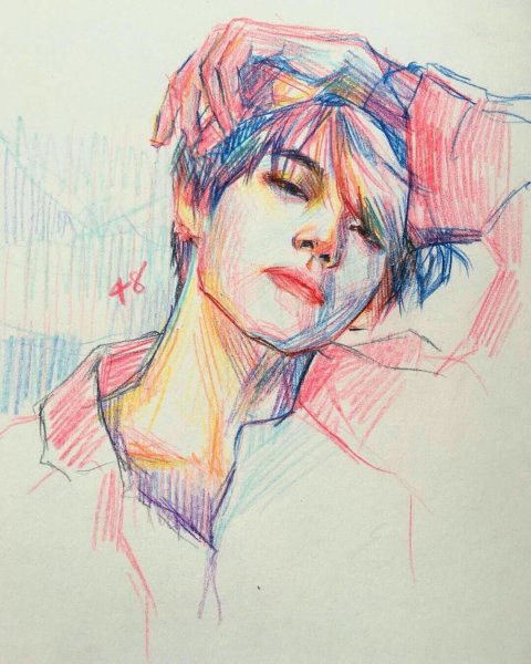 БТС портреты пастелью