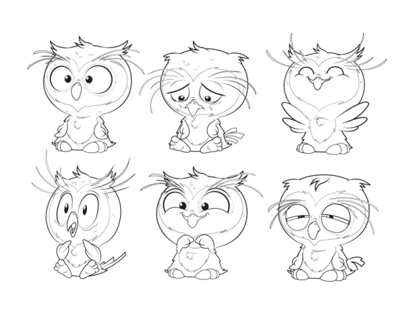 Совы мультяшные