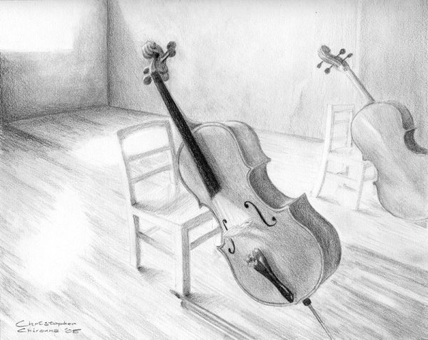 Скрипка для срисовки