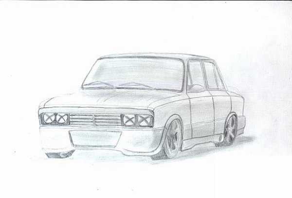ВАЗ 2107 сбоку для срисовки