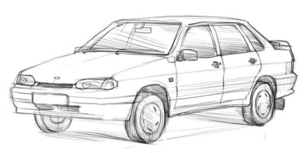 ВАЗ 2114 сбоку рисунок