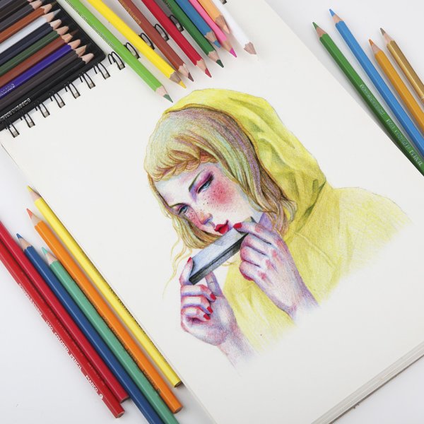 Рисунки разноцветными карандашами