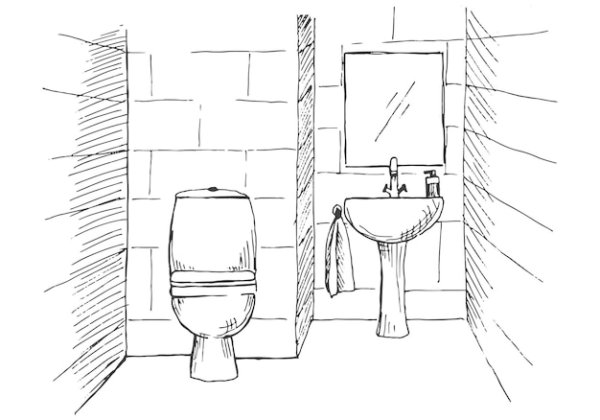 Унитаз карандашом