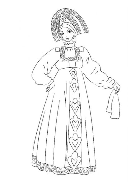 Русский народный костюм рисунок