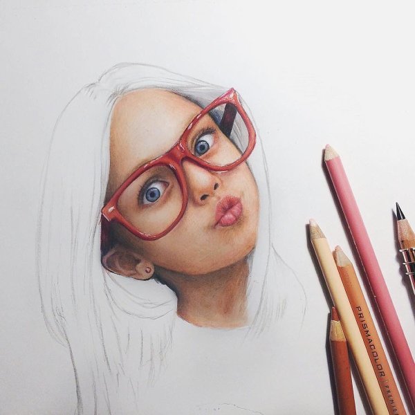 Арт цветными карандашами