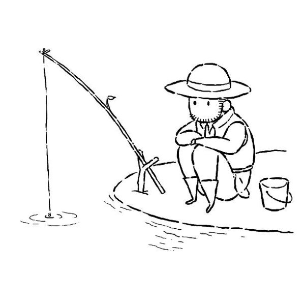 Раскраска дети рыбачат