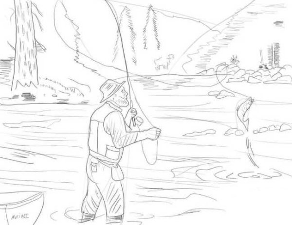 Раскраска рыболов