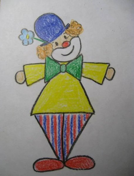 Веселый клоун рисование в старшей группе