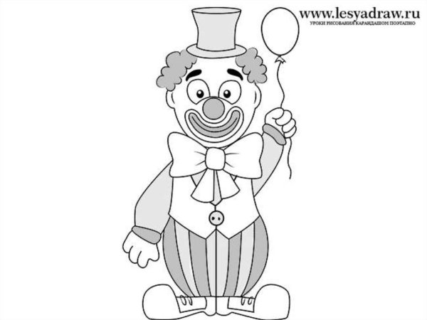 Клоун рисунок карандашом