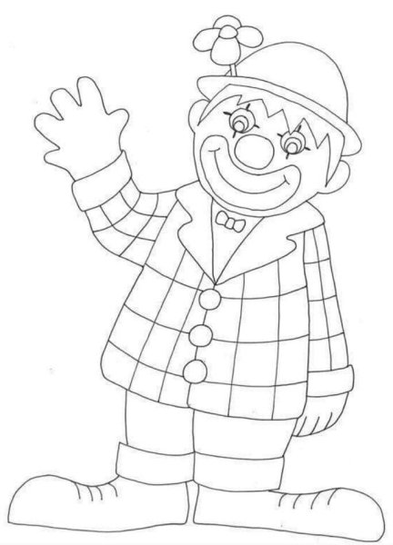 Клоун рисунок для детей для раскраски